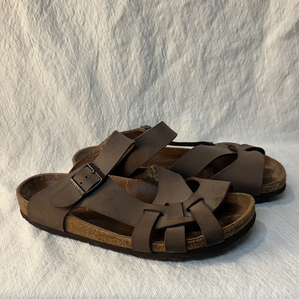 Birkenstock Brown Leather Pisa Sandals - 39